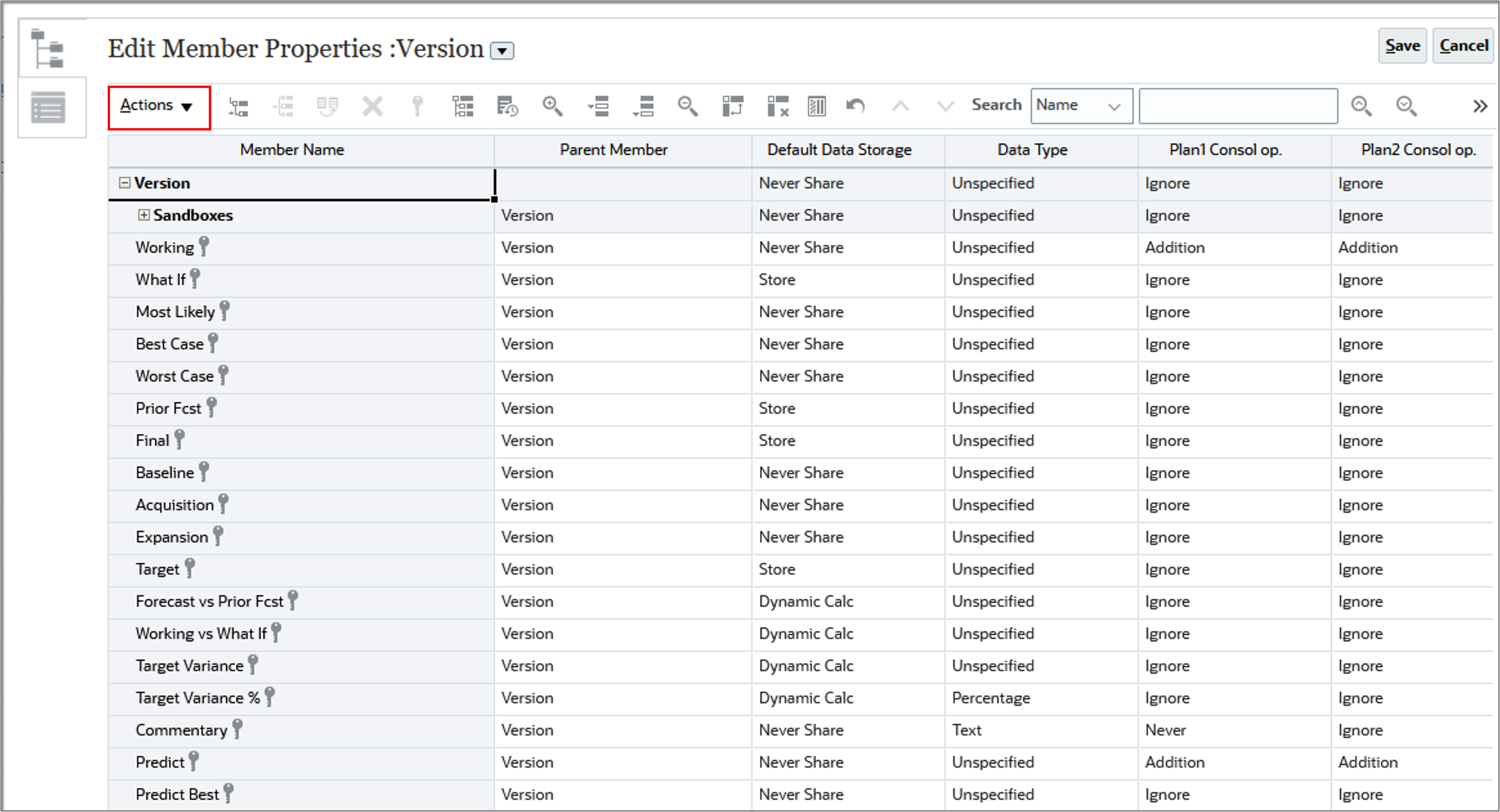 Edit Member Properties with Action Menu Highlighted